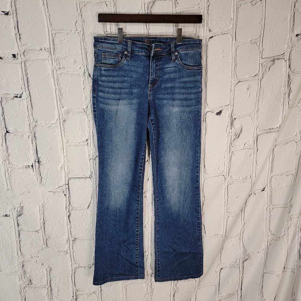 KUT FROM THE KLOTH Baby Bootcut Short‎ Jeans Casual Everyday Denim 8S Dark Wash